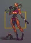  2017 anklet bracelet breasts brown_skin bullet choker claws cleavage clothed clothing demon digital_media_(artwork) doom fangs female glowing glowing_eyes gun hi_res holding_object holding_weapon humanoid imp_(doom) jewelry looking_at_viewer not_furry open_mouth orange_eyes ranged_weapon rifle rube sharp_teeth simple_background smile solo spikes standing teeth tongue under_boob underwear video_games weapon 