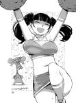  :d alternate_hairstyle armpits breasts cheering cheerleader crop_top eric_muentes large_breasts long_hair madeline_(eric_muentes) midriff miniskirt mole navel open_mouth original panties pantyshot pantyshot_(standing) pom_poms sketch skirt smile solo_focus standing sweat twintails underwear 
