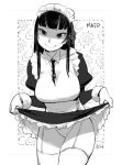 alternate_costume bangs breasts dress dress_lift enmaided eric_muentes garter_straps greyscale juliet_sleeves large_breasts long_hair long_sleeves madeline_(eric_muentes) maid maid_headdress mole mole_on_breast monochrome original panties pantyshot pantyshot_(standing) puffy_sleeves sketch smile solo standing thighhighs underwear wrist_cuffs 