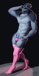  2018 absurd_res alien animal_genitalia bioware blep clothed clothing crossdressing digital_media_(artwork) erection eyes_closed fan_character flyttic_(artist) hand_on_head hand_on_hip hi_res legwear male mass_effect panties penis pose simple_background smaller_version_at_source smile solo standing stockings tongue tongue_out turian underwear video_games 