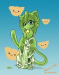  :3 anthro bell big_breasts breasts cat clothing collar cosplay feline female goo_creature hi_res legwear looking_at_viewer mammal nana_gel nipples slime smile socks solo stirrup_socks wet wet_clothing 