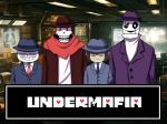  alternate_universe animated animated_skeleton blush bone clothing fan_character fedora gaster hat jacket kiatokid male necktie not_furry papyrus_(undertale) protagonist_(undertale) sans_(undertale) scarf skeleton smile teeth undead undermafia undertale video_games 