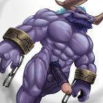  abs alistar_(lol) anthro balls barazoku beard biceps bovine cattle chain clothing erection facial_hair facial_piercing hair horn humanoid_penis league_of_legends loincloth male mammal manly muscular navel nose_piercing nose_ring pecs penis piercing pubes red_eyes riot_games solo standing teeth thick_thighs triceps vein veiny_penis video_games weedwolf 