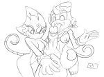  anthro breasts erection espio_the_chameleon fan_character female group group_sex horn nipples penis pussy randomobliquity_(artist) sex simple_background sonic_(series) threesome 