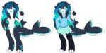  2017 anthro blue_hair breasts cetacean clothed clothing cute_fangs daydreamsyndrom digital_media_(artwork) dragon eyewear female fully_clothed glasses gradient_hair green_eyes hair hybrid mammal marine marinette nude open_mouth orca skirt solo sweater whale 
