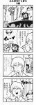  2girls 4koma :&gt; :3 :d amane_(bkub) animal_costume animal_ears bangs bkub blank_eyes blush check_translation clenched_hand closed_eyes comic constricted_pupils crowd curtains dj_copy_and_paste emphasis_lines eyebrows_visible_through_hair fang glasses greyscale hair_between_eyes halftone hat headphones highres honey_come_chatka!! hood hoodie jacket jumping komikado_sachi long_hair monochrome multiple_boys multiple_girls music musical_note necktie one_eye_closed one_side_up open_mouth shirt shoes short_hair side_ponytail simple_background singing slit_pupils smile sneakers sparkle speech_bubble sweatdrop swept_bangs talking tayo translation_request triangle_mouth two-tone_background vampire_costume whiskers window wolf_costume wolf_ears zombie 
