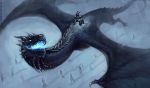  2017 ambiguous_gender blue_theme chirun digital_media_(artwork) dragon flying group horn spines wyvern 