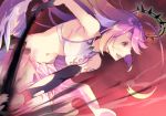  angel_wings blush breasts bridal_gauntlets crop_top cross feathered_wings fuchima gloves halo jibril_(no_game_no_life) long_hair low_wings magic_circle medium_breasts midriff mismatched_legwear navel no_game_no_life pink_hair scythe sideboob solo symbol-shaped_pupils tattoo thighhighs very_long_hair white_wings wing_ears wings yellow_eyes 