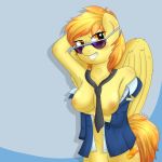  2014 anthro anthrofied areola big_breasts breasts equine erect_nipples feathered_wings feathers female friendship_is_magic hi_res mammal my_little_pony nipples pegasus solo spitfire_(mlp) thebatfang wings wonderbolts_(mlp) yellow_feathers 