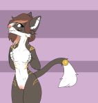  animated anthro breast_grab breast_squeeze breasts brown_hair cat ear_piercing elvche facial_piercing feline female fur grey_fur hair hand_on_breast mammal nose_piercing nude piercing pussy saber_cat solo white_fur 
