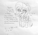  clothing dialogue english_text equine eyewear female first_person_view fluttershy_(mlp) friendship_is_magic glasses hat hipster looking_at_viewer mammal monochrome my_little_pony pegasus scarf sketch solo text tjpones wings 