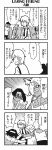  4koma amane_(bkub) bag bangs bkub black_sclera blank_eyes chain city comic crowd damaged emphasis_lines eyebrows_visible_through_hair face_mask greyscale hair_between_eyes halftone headband highres honey_come_chatka!! mask monochrome necktie one_side_up shaded_face shirt short_hair simple_background speech_bubble surprised sweatdrop talking translated undershirt white_background zombie 