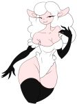  anthro breasts caprine clothed clothing female looking_at_viewer mammal portrait sanfingulipunrapin sheep smile solo thick_thighs three-quarter_portrait wide_hips 