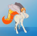  anthro big_breasts breasts clothing cutie_mark equine fan_character feathered_wings feathers female horn huge_breasts loincloth mammal my_little_pony nipple_bulge sanfingulipunrapin solo standing thick_thighs voluptuous winged_unicorn wings 