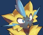  ambiguous_gender blue_eyes blush digital_media_(artwork) drooling feline fur hypnosis kicktyan mammal mind_control nintendo open_mouth pok&eacute;mon pok&eacute;mon_(species) reaction_image saliva sweat video_games zeraora 