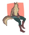  cat clothed clothing feline grin invalid_color male mammal muscular pinup pose sabre_(disambiguation) smile solo spearfrost stripes the-impeccable-dan tone 
