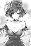  bare_shoulders breasts choker chuchumi evelynn high_resolution horns kimono large_breasts league_of_legends short_hair wafuku 