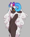  ambiguous_gender anthro bell bow butt caprine girly hair horn humanoid mammal nintendo nude pok&eacute;mon pok&eacute;mon_(species) sheep shiny_pok&eacute;mon shy simple_background tagme unconventionalrender video_games whimsicott 