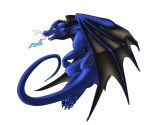  blue_skin dragon feral horn requiem unknown_artist wings yellow_eyes 