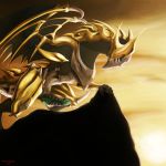  2018 animal_genitalia claws digital_drawing_(artwork) digital_media_(artwork) dragon erection felgrand_dragon feral genital_slit hi_res horn male neothedragon nude penis scalie slit solo teeth wings yu-gi-oh 