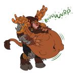  belly big_belly bovine burping eggo21 horn male male_pred mammal muscular onomatopoeia simple_background sound_effects tauren video_games vore warcraft white_background 