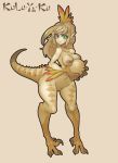  anthro bazelgeuse breasts capcom dinosaur egg female humanoid_face kulu_ya_ku monster_hunter monster_hunter_world muhut navel nipples pussy solo video_games 