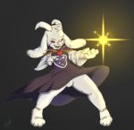  &lt;3 2016 4_fingers 4_toes absurd_res anthro asriel_dreemurr_(god_form) black_sclera boss_monster bulge caprine clothed clothing digital_drawing_(artwork) digital_media_(artwork) goat hi_res horn long_ears magic male mammal red_eyes red_pupils rubber shiny simple_background solo standing stormdragonblue toes undertale video_games 