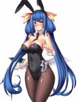  alternate_costume animal_ears asymmetrical_wings bare_shoulders between_breasts black_legwear black_leotard black_neckwear blush bow breasts brown_eyes bunny_ears bunny_girl bunnysuit cleavage covered_navel covered_nipples cowboy_shot detached_collar dizzy fake_animal_ears feathered_wings guilty_gear hair_ribbon highleg highleg_leotard highres large_breasts leotard long_hair looking_at_viewer low_wings nail_polish necktie necktie_between_breasts nose_blush pantyhose red_nails ribbon shiny shiny_clothes shiny_hair shiny_skin side-tie_leotard simple_background solo standing strapless strapless_leotard takanashi-a twintails very_long_hair white_background white_bow wings wrist_cuffs yellow_ribbon 