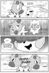  comic english_text monochrome nintendo pikachu pok&eacute;mon pok&eacute;mon_(species) rockruff text video_games white_crest 