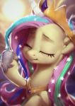  2018 assasinmonkey equine eyes_closed female feral fluttershy_(mlp) friendship_is_magic hair hi_res long_hair mammal my_little_pony solo 