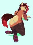  anthro anus breasts butt canine clothing compass_(artist) female legwear looking_back mammal pussy smile solo thigh_highs under_boob 