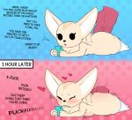  &lt;3 abdominal_bulge aggressive_retsuko anthro big_butt bikupan blush breasts butt canine clenched_teeth clothed clothing disembodied_penis edit english_text female fennec fenneko fox haida holding_object holding_phone large_penetration legwear lying male male/female mammal on_front penetration penis phone sanrio sex solo_focus teeth text thick_thighs topless 