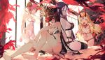  barefoot black_hair blonde_hair blue_eyes bra fang fate/grand_order fate_(series) frankenstein green_eyes hat horns ibaraki_douji_(fate) long_hair minamoto_no_yorimitsu_(fate) nobunaga_oda_(fate) panties pink_hair purple_hair red_eyes salmon88 short_hair thighhighs underwear 