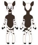  ambiguous_gender chippidraws chocolatechippi facial_piercing hooves horn invalid_color mammal nose_piercing okapi piercing solo stripes 