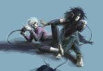  2boys black_hair male naruto senju_tobirama uchiha_madara white_hair yaoi 