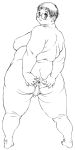  1boy anus fat lineart nude obese penis solo tanuma_yuuichirou 