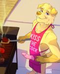  anthro apron canine clothing crept diddydoo dog erection male mammal penis solo 