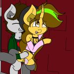  alley_way anthro awkward_dork brown_eyes chastity_cage clothed clothing crossdressing duo equine girly legwear lipstick makeup male male/male mammal my_little_pony open_mouth penis stockings submissive_male theawkwarddork 