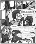  anthro black_and_white breasts butt comic dialogue dildo english_text equine equine_dildo female female/female hair hi_res horse killryde lust_from_afar mammal monochrome my_little_pony pony saliva saliva_string sex_toy sitting text 