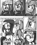  anthro black_and_white book cheerleader comic english_text equine female hi_res horse killryde locker lust_from_afar mammal monochrome my_little_pony pony text 
