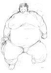 1boy fat obese open_mouth sketch solo tanuma_yuuichirou 
