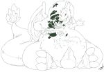  2015 absorption_vore abstract_background anthro balls belly charizard face_lick flaming_tail front_view goo_creature goo_transformation green_background hi_res human imprint larger_male living_inflatable long_tail male mammal membranous_wings monochrome nintendo obese overweight overweight_male penis plantigrade pok&eacute;mon pok&eacute;mon_(species) precum rubber rubber_creature simple_background sitting size_difference smaller_male stormdragonblue tapering_penis transformation video_games vore wings 