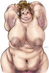  1girl breasts fat huge_breasts nipples nude obese solo tanuma_yuuichirou vagina 