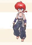  1girl blue_eyes braid genderswap genderswap_(mtf) ranma-chan ranma_1/2 red_hair saotome_ranma single_braid solo wantan-orz 