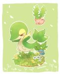  2017 flower grass hoppip kanannbo leaf nintendo oddish open_mouth plant pok&eacute;mon pok&eacute;mon_(species) snivy video_games 