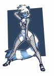  anthro breasts clothing female fishnet footwear high_heels looking_at_viewer luraiokun mammal primate pussy shoes solo sonic_(series) tangle_the_lemur 