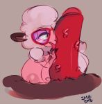 2018 anthro areola big_breasts big_penis breasts brown_fur canine caprine dawn_bellwether digital_media_(artwork) disney duo erection eyewear female fur glasses huge_breasts huge_penis larger_male licking male male/female mammal nipples nude oral penis penis_lick sex sheep simple_background size_difference smaller_female smutbooru solo_focus tongue tongue_out vein veiny_penis wolf zootopia 