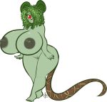  areola big_breasts big_butt black_nose breasts butt dryad female flora_fauna fur green_fur green_hair green_nipples hair hi_res huge_breasts long_hair looking_at_viewer mammal mouse nipples plant pussy red_eyes rodent simple_background smile solo tehbuttercookie white_background wide_hips 