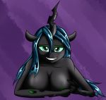  2015 anthro areola big_breasts breasts changeling cleavage clothed clothing erect_nipples female friendship_is_magic hi_res my_little_pony nipples novaspark queen_chrysalis_(mlp) solo 