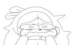  akunim anthro big_eyes black_and_white black_nose clothed clothing crying female fink_(ok_k.o.!_lbh) frown fully_clothed hair half-closed_eyes long_hair mammal messy_hair monochrome mouse ok_k.o.!_let&#039;s_be_heroes reaction_image rodent sad simple_background solo tears white_background 